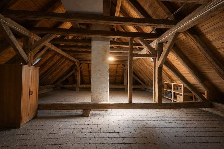Rohdachboden – Ausbaupotenzial für 2 exklusive Dachgeschoßwohnungen in Bruck an der Leitha, Gewerbeobjekt-kauf, 150.000,€, 2460 Bruck an der Leitha