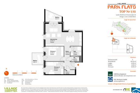 Attraktives Investment im 3. Bezirk: PARK FLATS für Anleger, Wohnung-kauf, 180.000,€, 1030 Wien 3., Landstraße