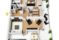 Weg vom Straßenlärm - Ruhige, sehr gut geschnittene 3-Zi-Whg mit gr. Loggia und Tiefgaragenplatz