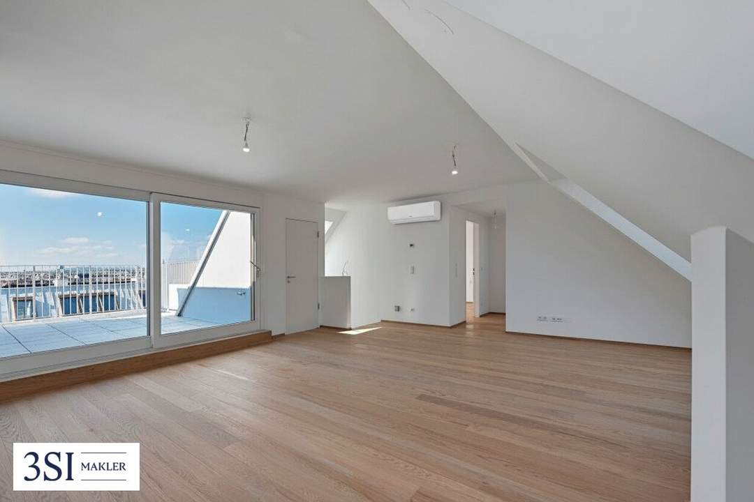 The Temptation: Erstklassige Dachgeschoßwohnung mit tollen Freiflächen Nahe Kutschkermarkt