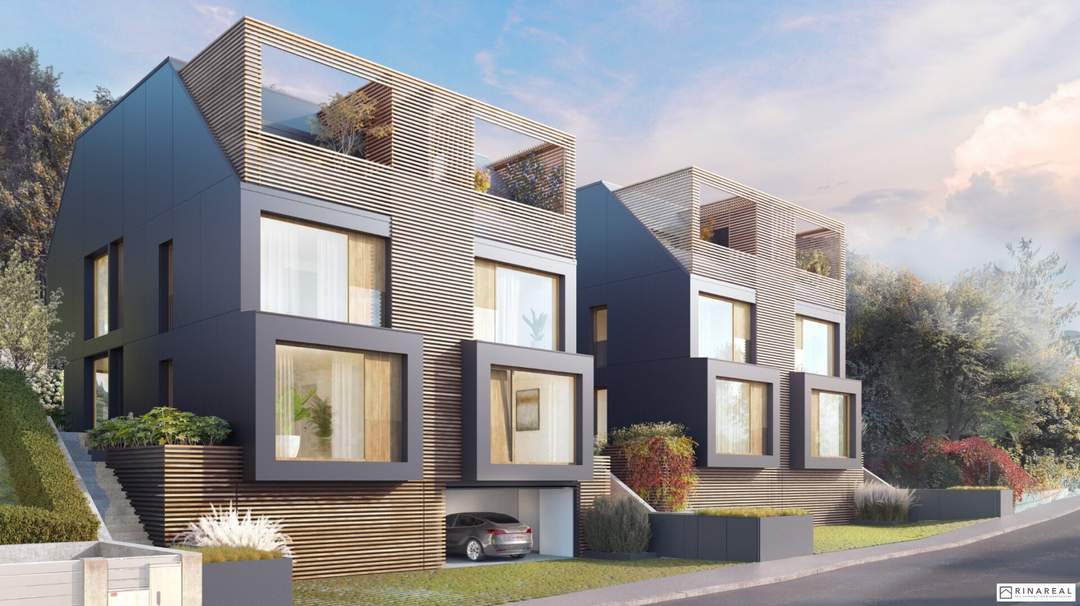 BAUBEWILLIGTER BAUGRUND | 2 Exklusive Doppelhäuser – 4 Einheiten | WNF ges. 655 m² | Hainbachgasse