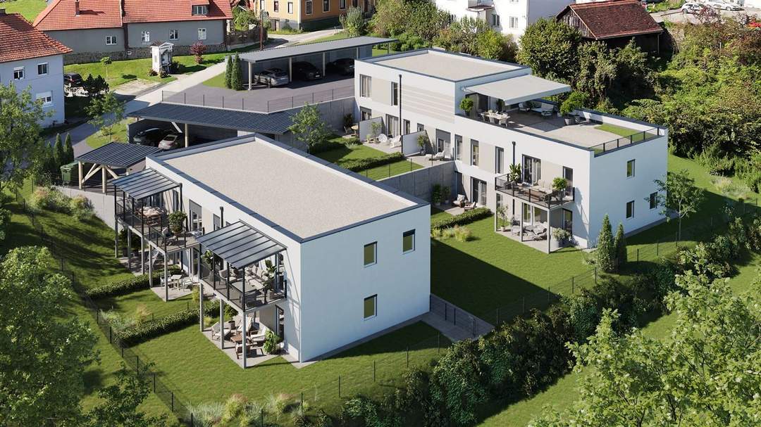 Idyllisch Wohnen in Bilderbuchkulisse östlich von Graz! Nur noch 3 Gartenwohnungen (Neubau) zu einem TOP Preis verfügbar!