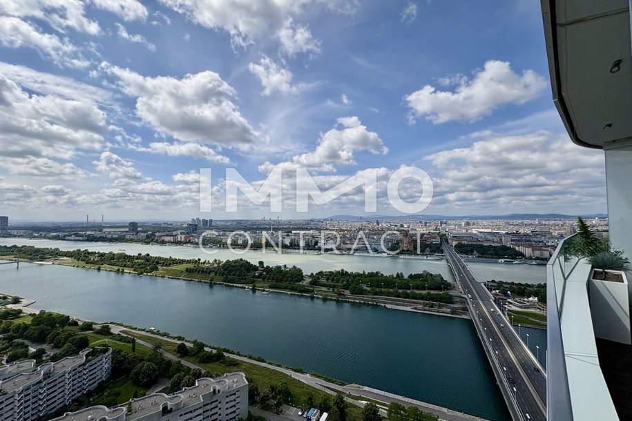 ERSTBEZUG: Elegant möbliertes Studio mit Cityblick: Doorman, Gym, Spa, Pool, Lounges - Internet inkl, Wohnung-miete, 1.586,70,€, 1220 Wien 22., Donaustadt