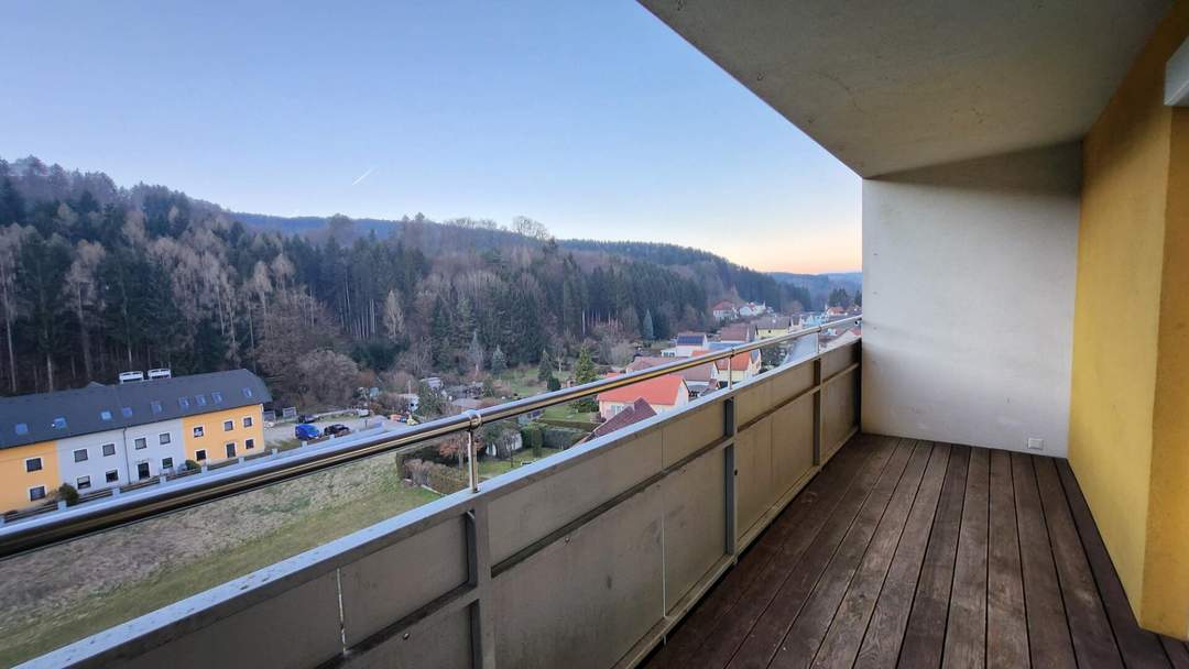 Unbefristete 3-Zimmer-Wohnung Weitblick von der Loggia!