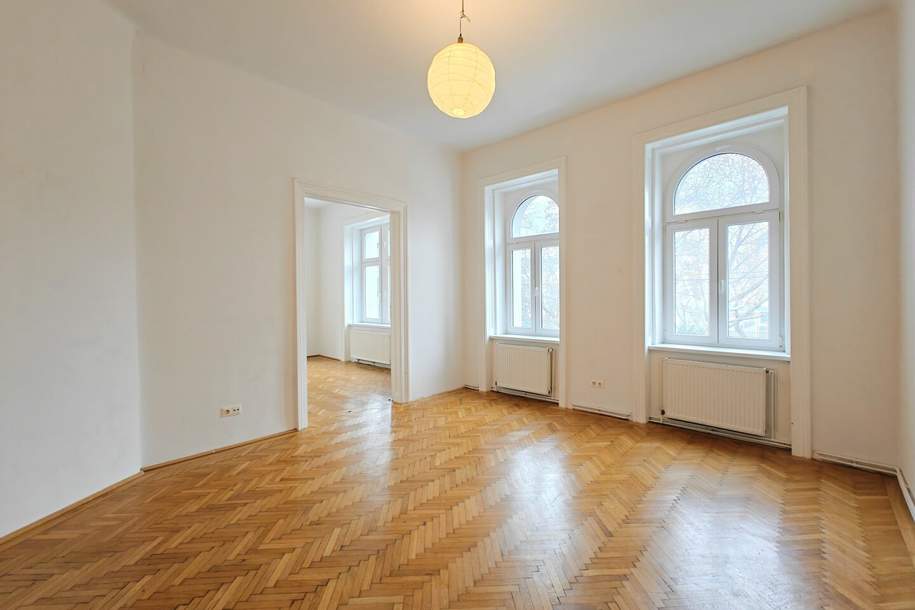 Einsiedlerpark: Herrliche Eckwohnung + Grünblick + Nachmittagssonne + 650m zur U4 + Altwien-Elemente, Wohnung-kauf, 298.000,€, 1050 Wien 5., Margareten