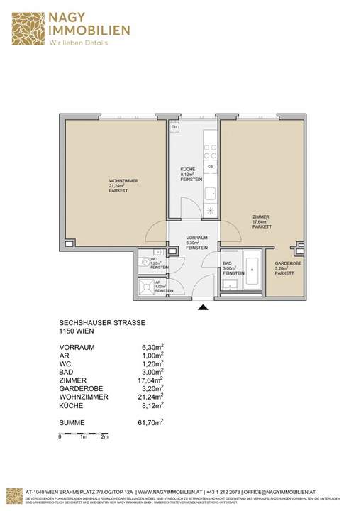 Nahe Schönbrunn! Hofseitige 2-Zimmer-Wohnung im 15. Bezirk zu vermieten!