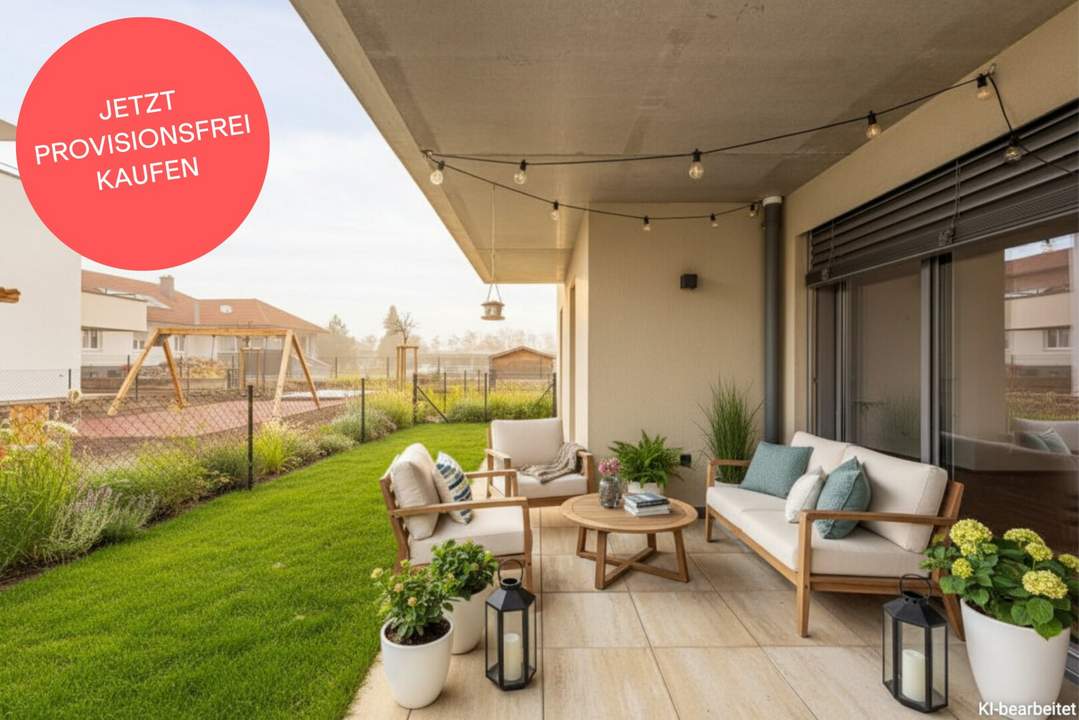 PROVISIONSFREI! Ideal geschnittene 3-Zimmer-Wohlfühlwohnung mit Garten | Bezugsfertig