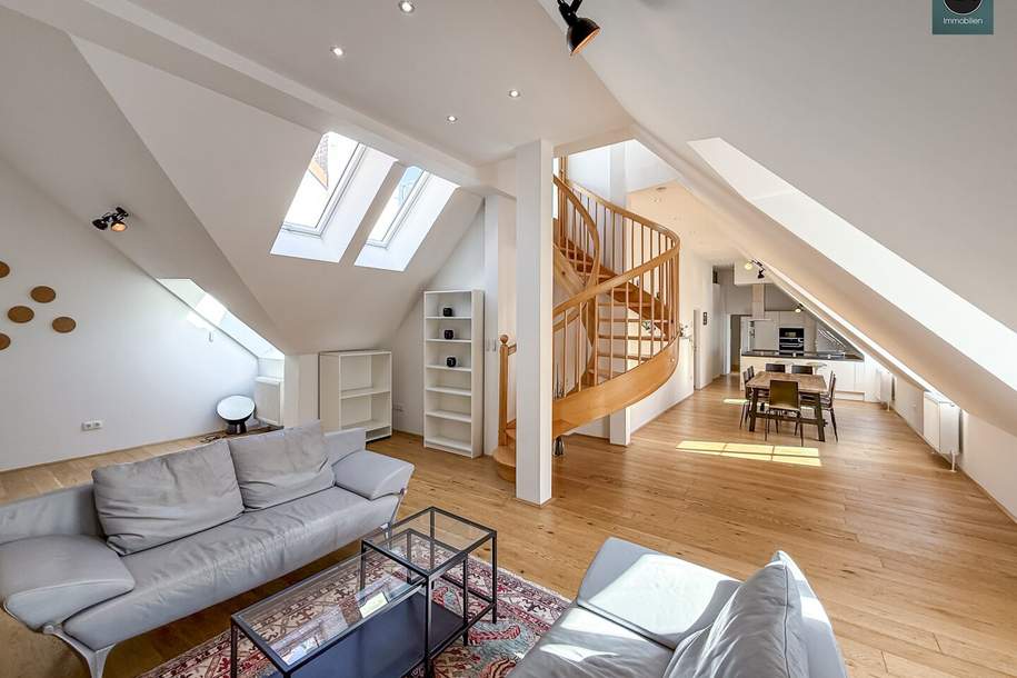 Provisionsfrei: Penthouse Apartment mit Dachterrasse in der wunderschönen Stuckgasse, mitten in Wien Neubau!, Wohnung-miete, 2.500,00,€, 1070 Wien 7., Neubau
