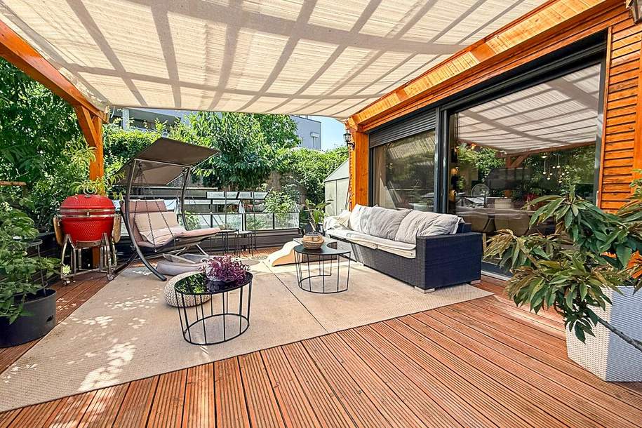 Modernes Holz-Bungalow mit Pool, Sauna & Südgarten | Wohnen wie im Urlaub in 1210 Wien, Haus-kauf, 680.000,€, 1210 Wien 21., Floridsdorf