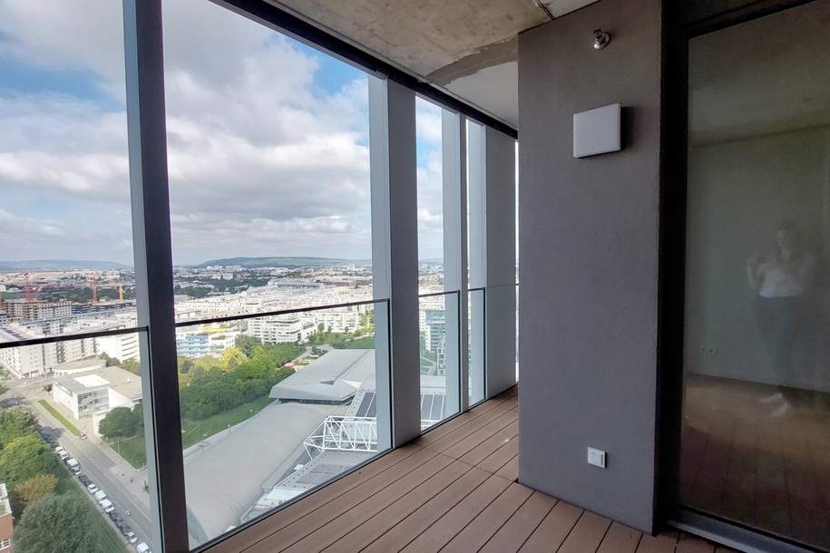 2-Zi.-Erstbezug mit Loggia &amp; Rooftop Pool | TOWER HOMES im V22, Wohnung-miete, 940,00,€, 1220 Wien 22., Donaustadt