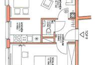 TÜRKENSCHANZPARK-Nähe, sonnige 47 m2 Neubau mit 4 m2 Balkon, Wohnküche, 1 Zimmer, Wannenbad, Parketten, Bastiengasse