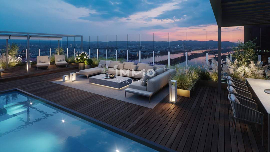 Austria's highest Penthouse: Private Rooftop Pool Above the Danube