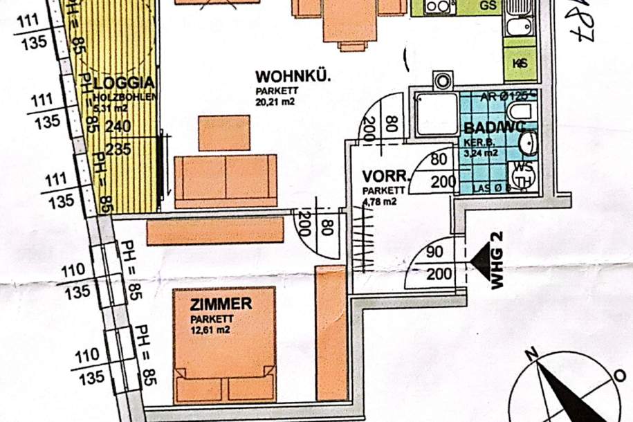 TOP Wohnung - möbliert, Wohnung-kauf, 195.000,€, 1210 Wien 21., Floridsdorf