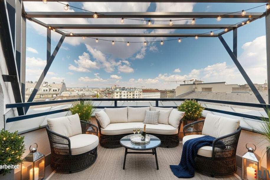 ERSTBEZUG - Lichtdurchflutete 4 Zimmer DG-Wohnung mit Terrasse in 1050 Wien, Wohnung-kauf, 949.000,€, 1050 Wien 5., Margareten