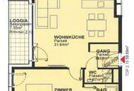 Attraktive Neubau 2-Zimmer Wohnung mit Loggia und Tiefgaragenplatz in Ruhelage