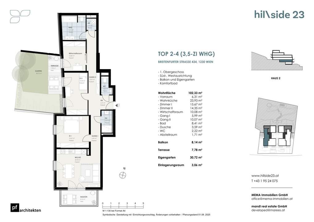 Komfortable 3-Zimmer-Wohnung mit Garten und separater Arbeitsnische zu verkaufen!