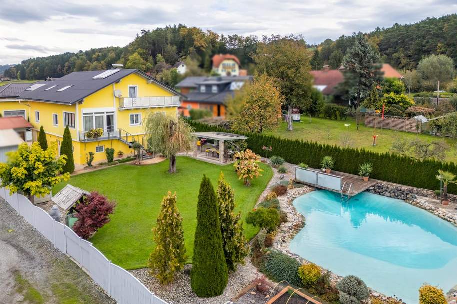GARTENPARADIES für die ganze Familie mit Schwimmteich und 4 Garagen, Haus-kauf, 579.000,€, 8151 Graz-Umgebung