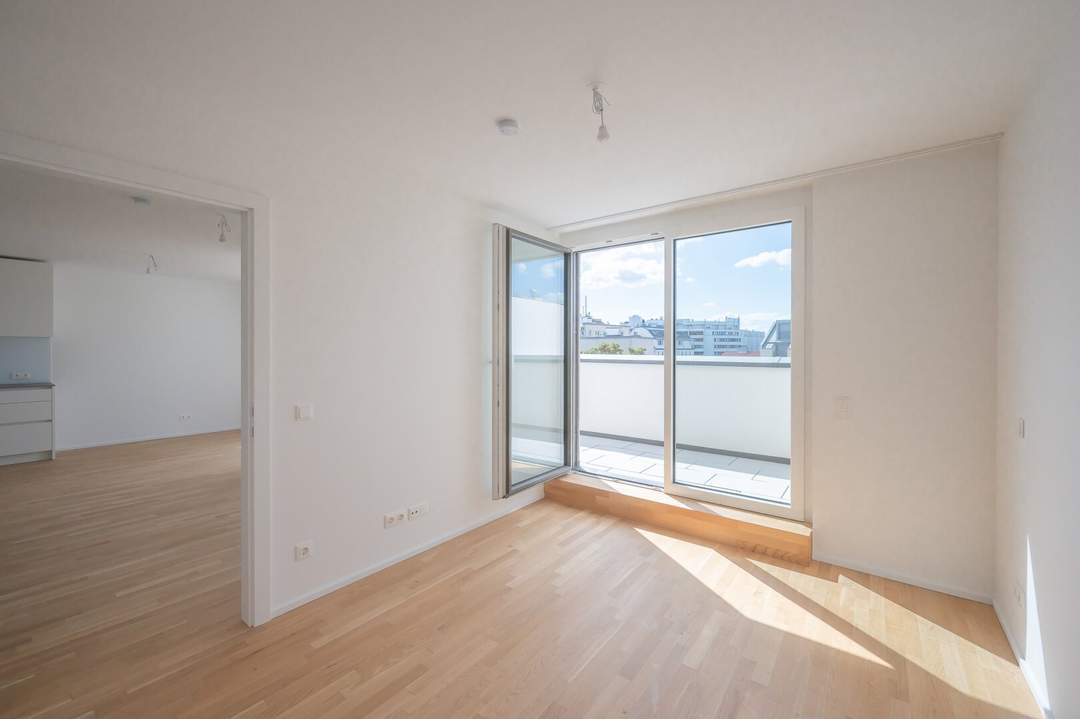 +.+ASG+.+ IV-Qualitatives Wohnen in urbaner Lage: hochwertiger 2-Zimmer ERSTBEZUG mit TERRASSE! Provisionsfrei!