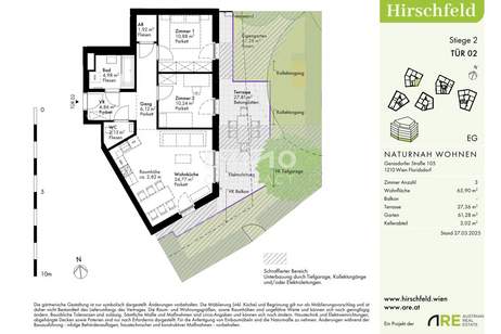 Provisionsfrei: Gerasdorfer Straße - Erstbezug mit 60m2 Garten: Von der Sonne geküsst, Wohnung-kauf, 220.000,€, 1210 Wien 22., Donaustadt