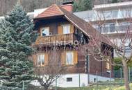 HOLZBLOCKHAUS MIT SCHÖNEM GRUND UND FERNBLICK