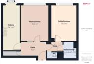 Helle 2-Zimmer-Wohnung mit Blick in den ruhigen Gemeinschaftsgarten