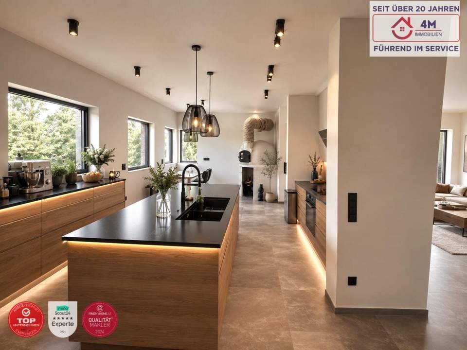 Exklusives Designerhaus mit großzügigem Garten und Pizzaofen in absoluter Ruhelage!