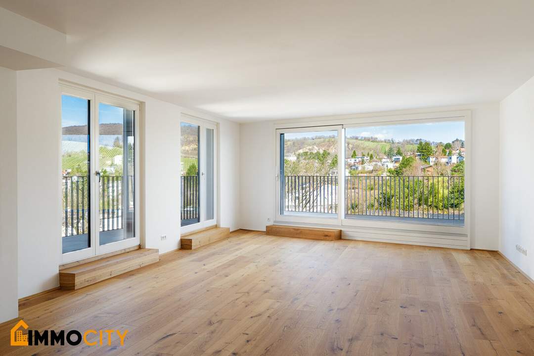 Traumhafter Panoramablick – luxuriöse 4-Zimmer-Wohnung mit 32,71 m² Balkon, Erstbezug, erstklassige Ausstattung + Garage