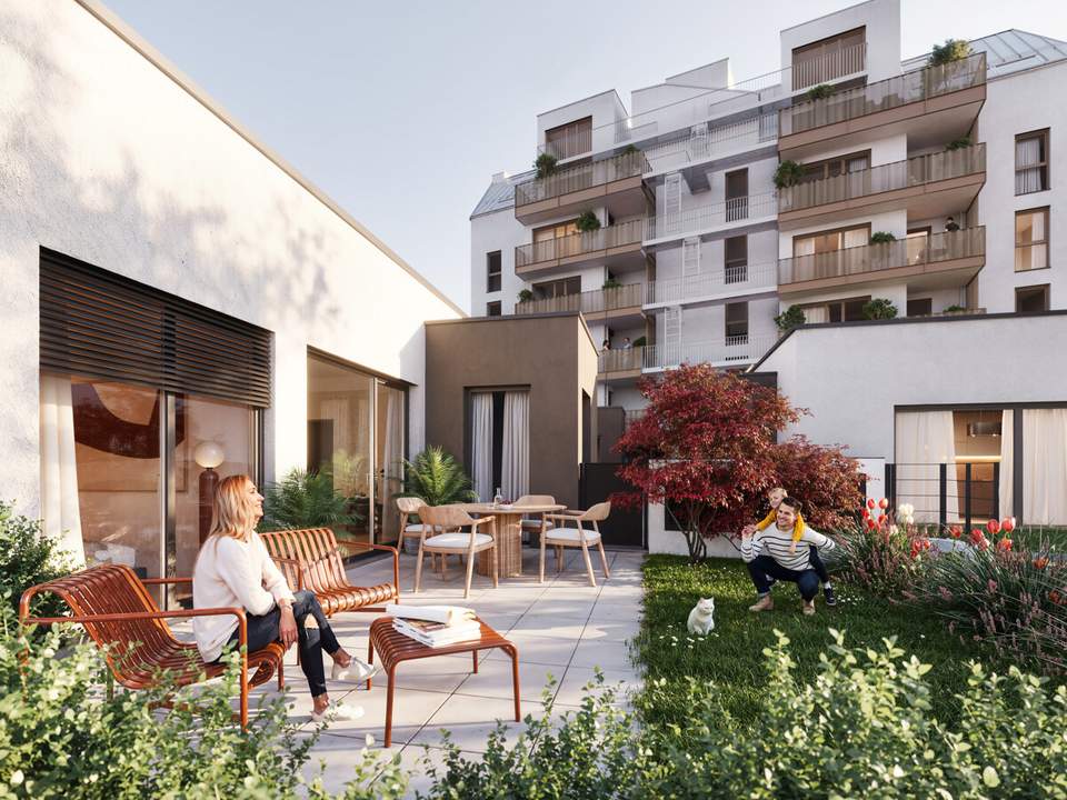 Traum Haus im Innenhof - Moderne 3-Zimmer-Wohnung mit Garten im ERSTBEZUG
