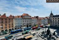 | STILVOLLE 3 ZIMMER-WOHNUNG | ERSTKLASSIGE LAGE | GRAZER INNENSTADT | BLICK AUF DEN HAUPTPLATZ