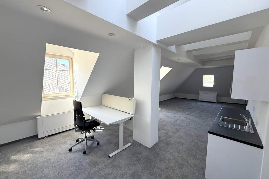 Modernes, loftartiges City-Büro im DG - Am Heumarkt gegenüber vom Stadtpark, Gewerbeobjekt-miete, 1.000,00,€, 1030 Wien 3., Landstraße