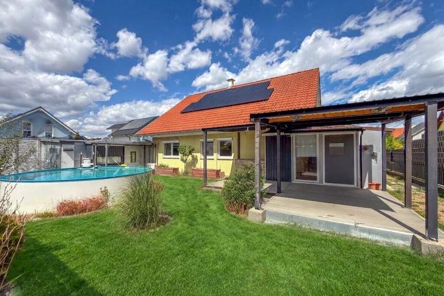Einfamilienhaus mit Wohlfühlfaktor, Sauna &amp; Photovoltaik in ruhiger Lage, Haus-kauf, 400.000,€, 2230 Gänserndorf