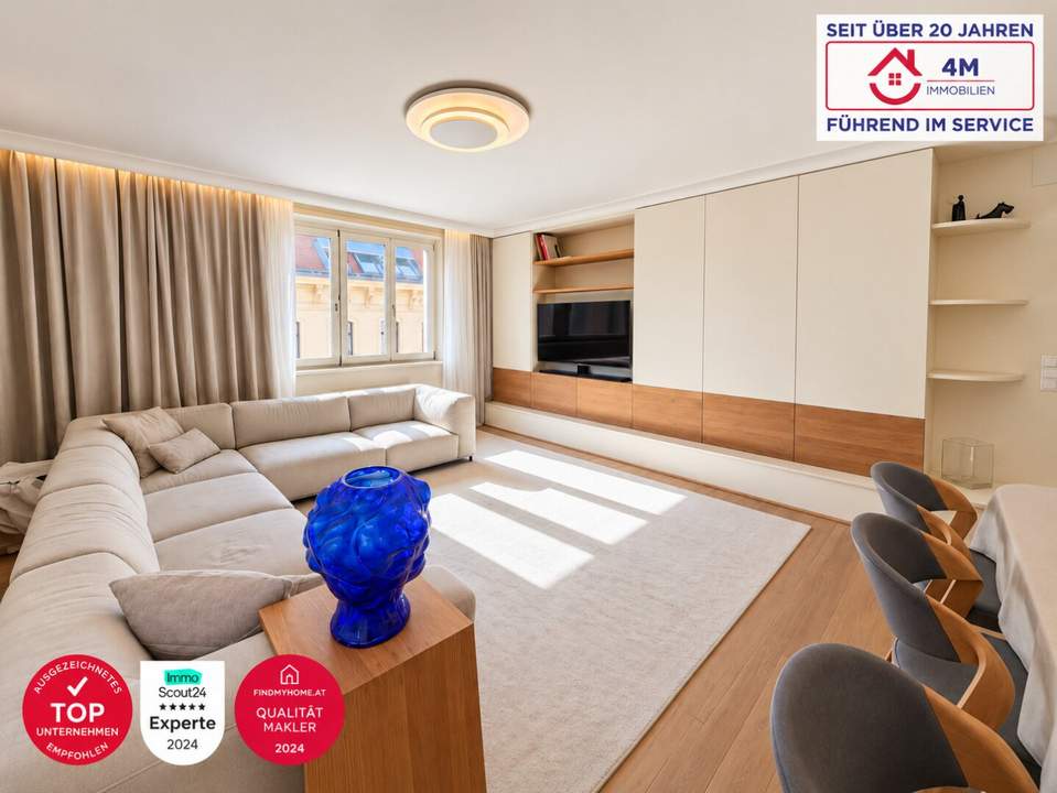 Exklusive 3-Zimmer-Wohnung, vollrenoviert, 113m², 5. Etage, Top-Lage 1080 Wien!