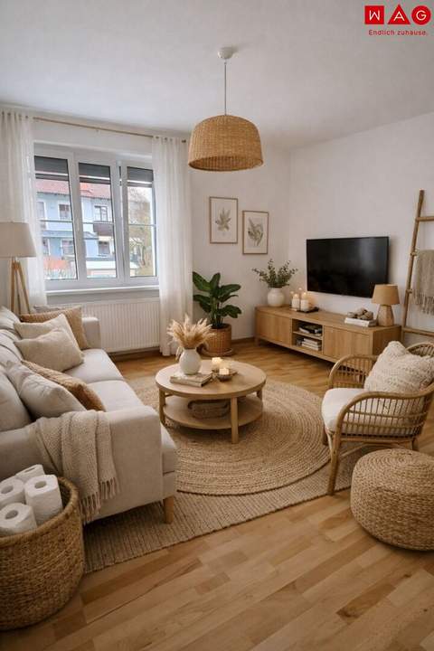 Praktisch geschnittene 2-Raum-Wohnung in zentraler Lage von Grieskirchen - HIGHLIGHT: separate Küche mit Fenster. Ab 01.08.2026 verfügbar!