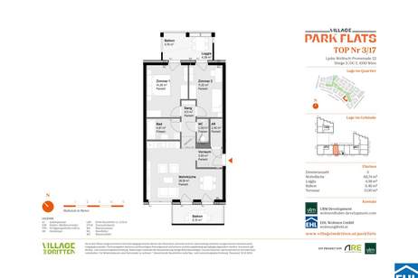 Zukunftssicher investieren in Wiens begehrtem Stadtteil – PARK FLATS, Wohnung-kauf, 441.000,€, 1030 Wien 3., Landstraße