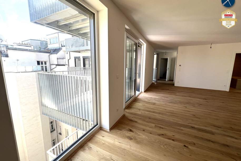 *Superprojekt: ''Über den Baumwipfeln" TOP 46 - 4 Zimmer mit ÜBERDACHTEM BALKON (17,5 m²), Wohnung-miete, 2.185,00,€, 1100 Wien 10., Favoriten