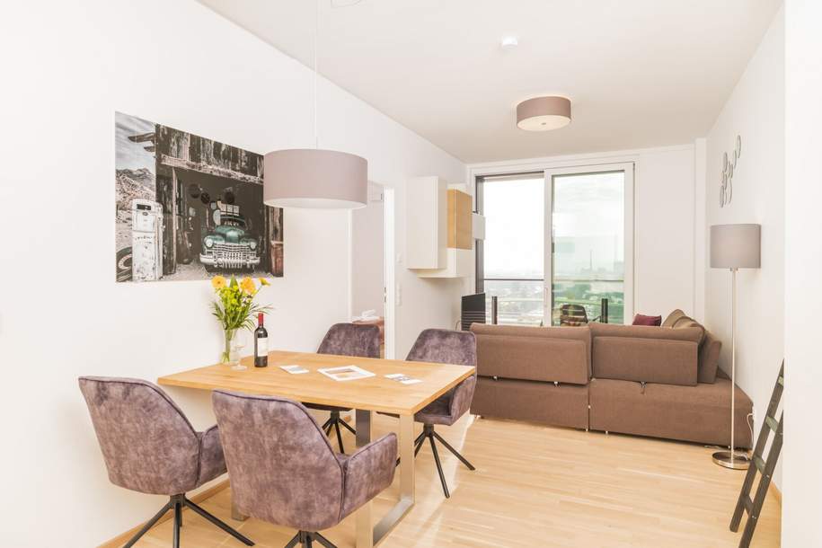 TrIIIple Tower – Stilvolle möblierte 2-Zimmer-Balkonwohnung, Wohnung-miete, 1.699,15,€, 1030 Wien 3., Landstraße