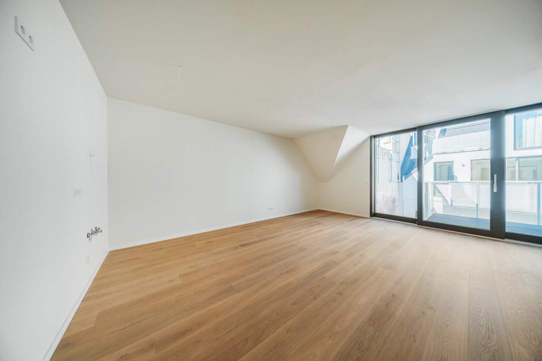 ESSENZ NO. 1 - 54 m² Erstbezug im 1. DG mit wenig Schrägen | 8 m² Balkon, 2 Zimmer