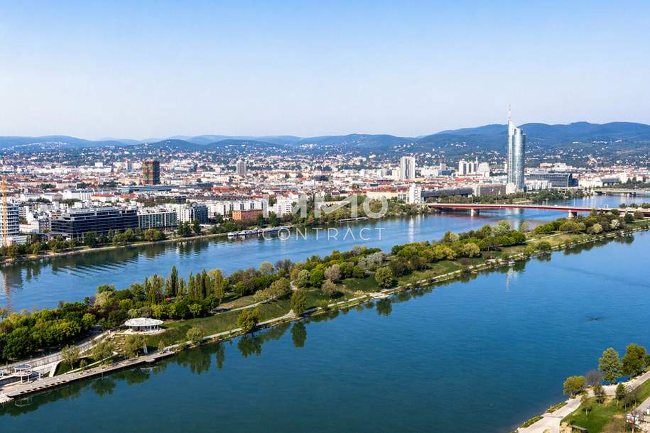 First Class Living: DC2 - Stadt und Wasser Blick im 32. Stock, Wohnung-miete, 1.100,00,€, 1220 Wien 22., Donaustadt
