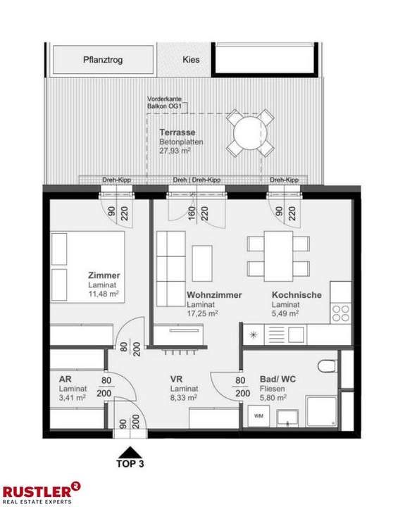 2- Zimmerwohnung mit TERRASSE in zentraler Lage!