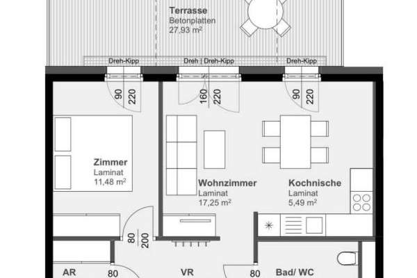2- Zimmerwohnung mit TERRASSE in zentraler Lage!, Wohnung-miete, 615,75,€, 8020 Graz(Stadt)