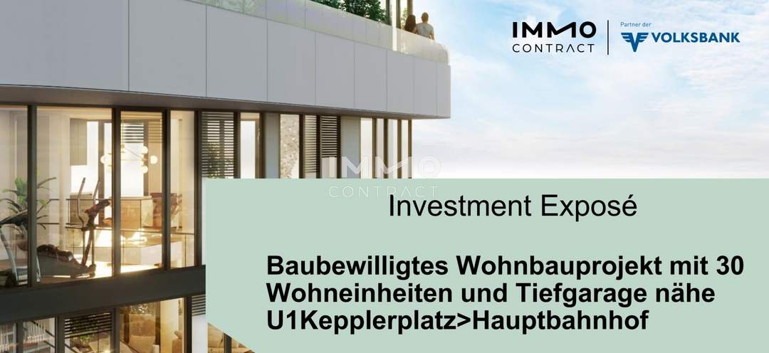 Baureifes Grundstück mit bewilligtem Wohnbauprojekt für 30 Wohneinheiten und Tiefgarage