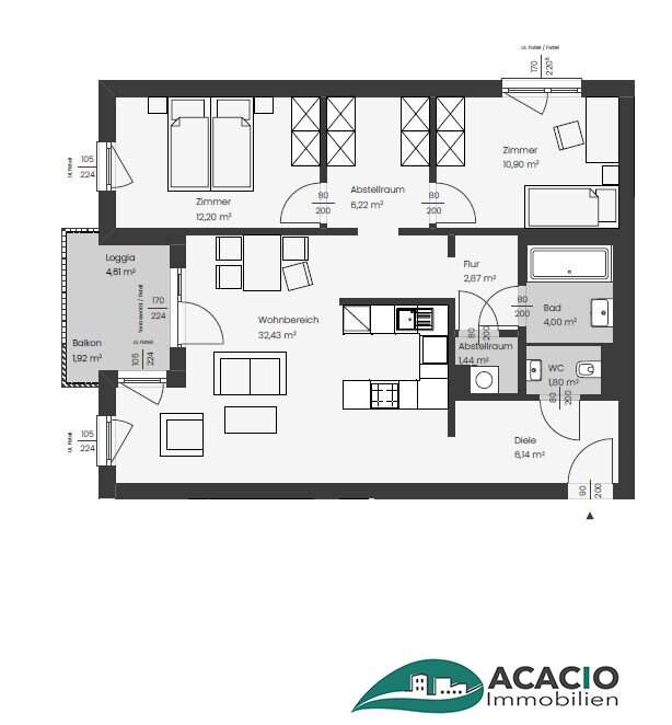 ***NOCH VIELE GRUNDRISSE ZUR AUSWAHL- moderne 3-Zimmer-NEUBAUWOHNUNG mit Loggia - leistbarer Neubau Nähe St.Pölten / Wohnpark Ober-Grafendorf - ökologisch, hochmodern, ausgezeichnet ***