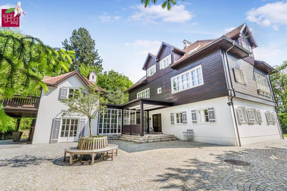 Zeitlose Eleganz im Wienerwald – Historische Villa mit Nebengebäuden auf Traumgrundstück mit Outdoorpool und Waldsauna, Haus-kauf, 4.200.000,€, 3032 Sankt Pölten(Land)