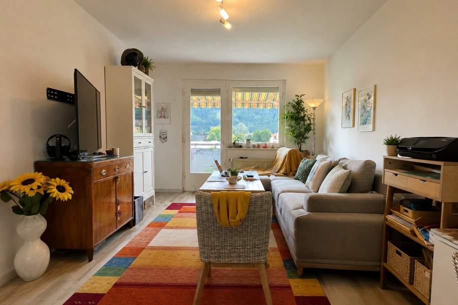 ***Sichere Kapitalanlage! Vermietete Anlegerwohnung mit Balkon in ruhiger Grünlage von St. Marein***, Wohnung-kauf, 99.000,€, 8641 Bruck-Mürzzuschlag