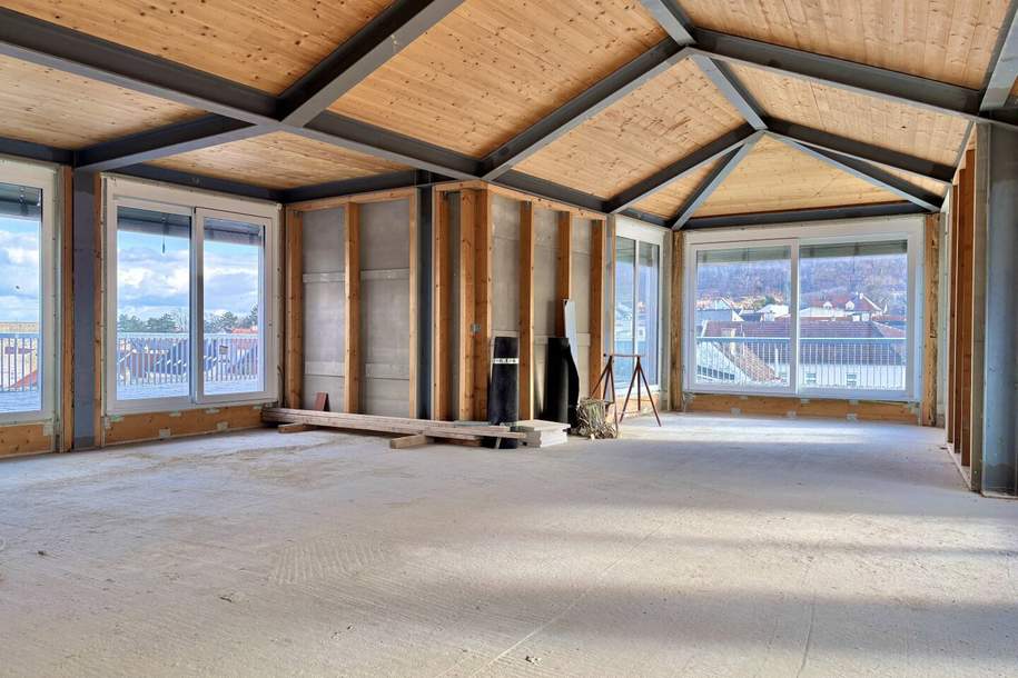 DG-Ordination über den Dächern Hainburgs mit direktem Blick auf den Schlossberg | Rundumterrasse, ca. 136m² | noch frei gestaltbare Raumaufteilung, Gewerbeobjekt-miete, 1.730,65,€, 2410 Bruck an der Leitha