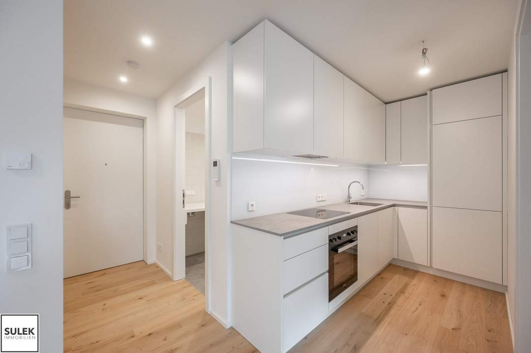 ERSTBEZUG: perfekt öffentlich angebunden! hochwertig ausgestattet! ideal geschnitten! 2 Zimmer + Terrasse ab sofort mieten!