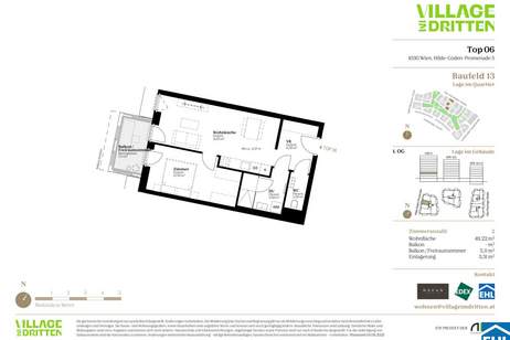 URBAN DAHEIM - VILLAGE IM DRITTEN, Wohnung-kauf, 358.000,€, 1030 Wien 3., Landstraße