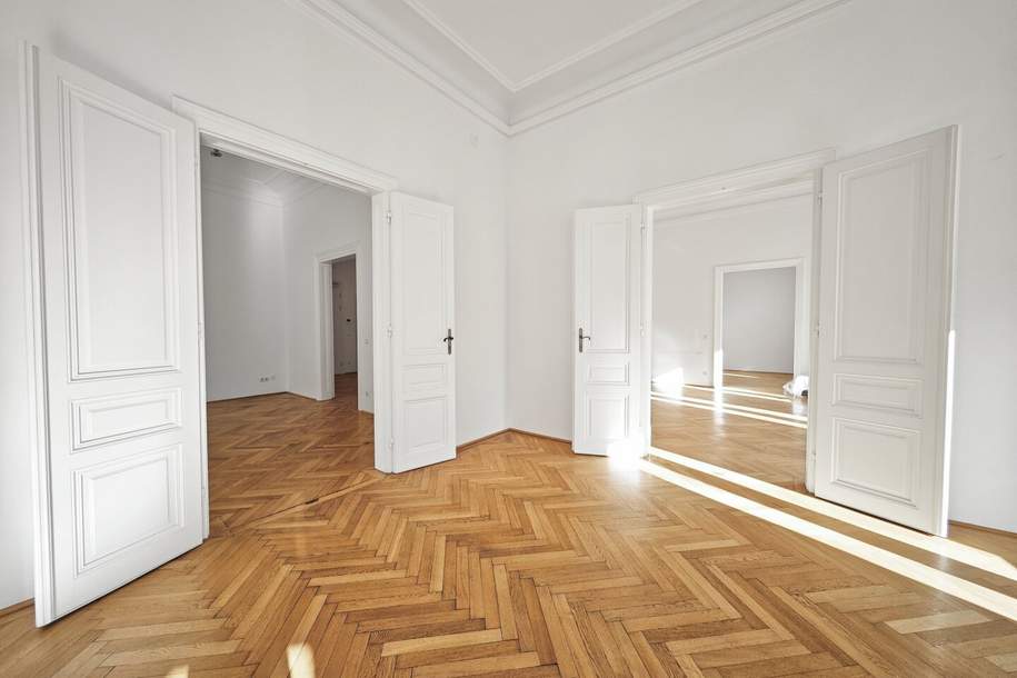 Topsanierte 4-Zimmer Stilaltbauwohnung | sehr hell | 154m² | ca. 4m Raumhöhe | Luftwärmepumpe, Wohnung-miete, 2.378,73,€, 1040 Wien 4., Wieden