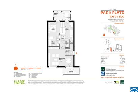 Nachhaltige Investition in eine aufstrebende Umgebung: Die PARK FLATS, Wohnung-kauf, 199.000,€, 1030 Wien 3., Landstraße