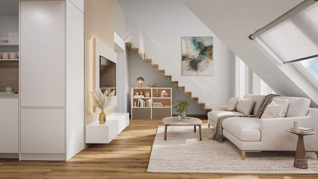 Dachgeschosswohnung mit vier Freiflächen